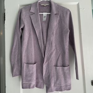 loft sweater blazer lavender with pockets… never worn!!